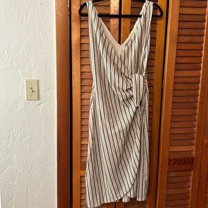 Large Black & White Striped Wrap Dress - H&M